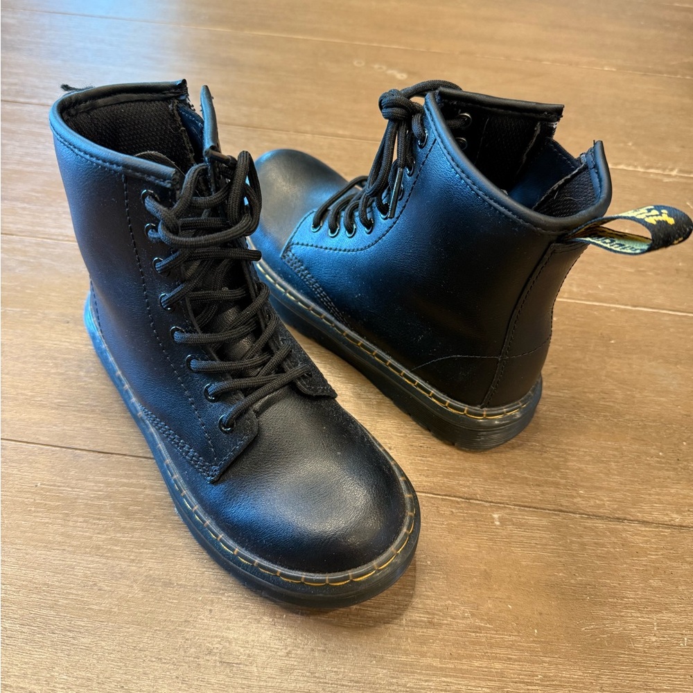 Dr. Martens Black Combat Boots with Lace-Up Design